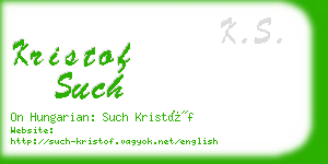 kristof such business card